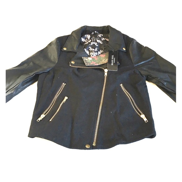 Faux leather jacket with tags