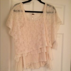 Free People ruffle knit with sweater