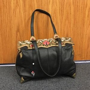 Handmade Leather Bag with Embroidery