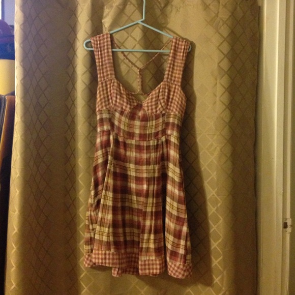 Free People Gingham Cotton Dress