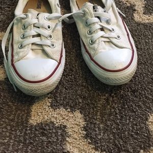 White low top slip on converse