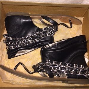 Black Chain Sandals