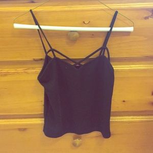 Tight black strappy tank top from brandy Melville