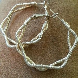 Twisted faux gold metal earrings