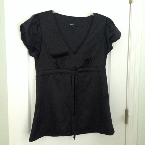 Black V-neck top