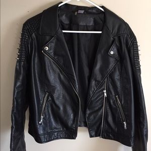 Customized Vegan Leather Studded Jacket