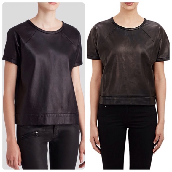 Rag & Bone leather sweatshirt "rocky"