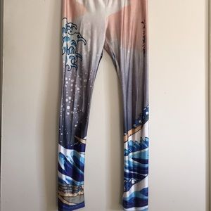 Great Wave Romwe Leggings