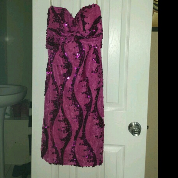 Knee length laced over lay sequin detailed dress