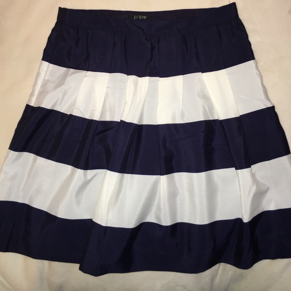 JCrew navy and white stripped skirt