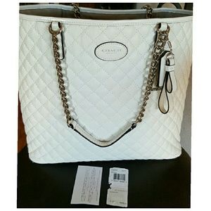 REDUCED Ivory Coach Metro Quilted Chain Tote
