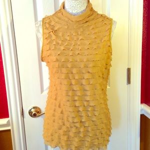 😋 🌺 Warm gold ruffled  dress top