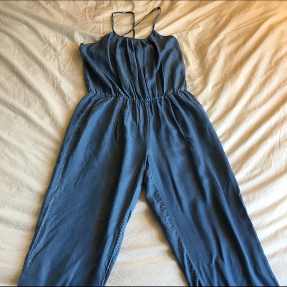 Zara light denim jumpsuit