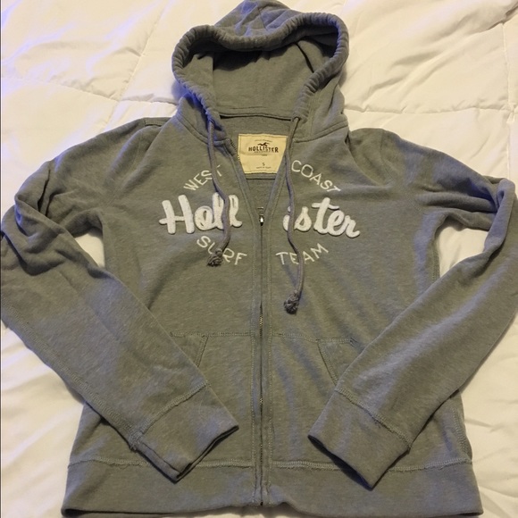 Hollister gray zip up hoodie.