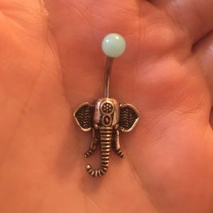 Elephant belly button ring