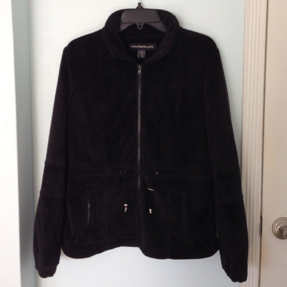 Velour draw-string waist jacket