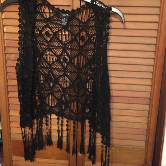 Black fringe vest