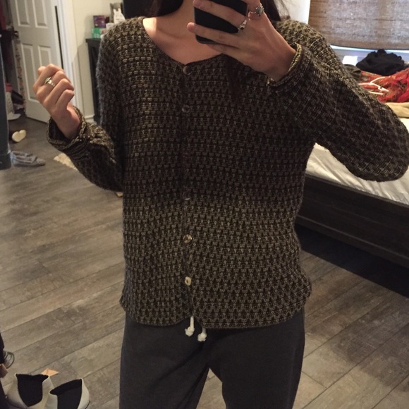 •• Vintage Hipster Oversize Adorable Cardigan •• - Picture 4 of 4