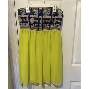 Aztec strapless dress