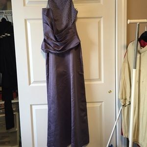 Purple long dress with beading