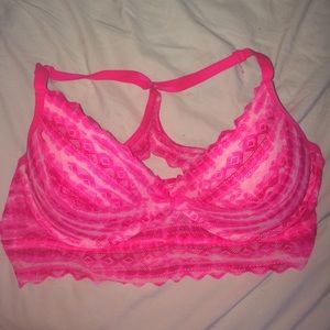Pink razor back bra