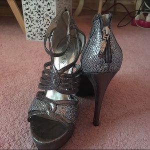 Silver/gray  Guess high heels