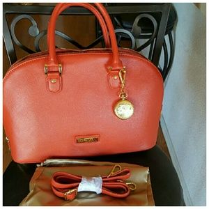 Joy & IMAN 22-Section Luxe Genuine Leather Handbag