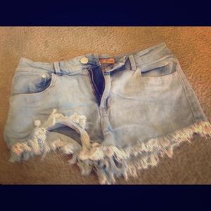 Distressed Denim Shorts