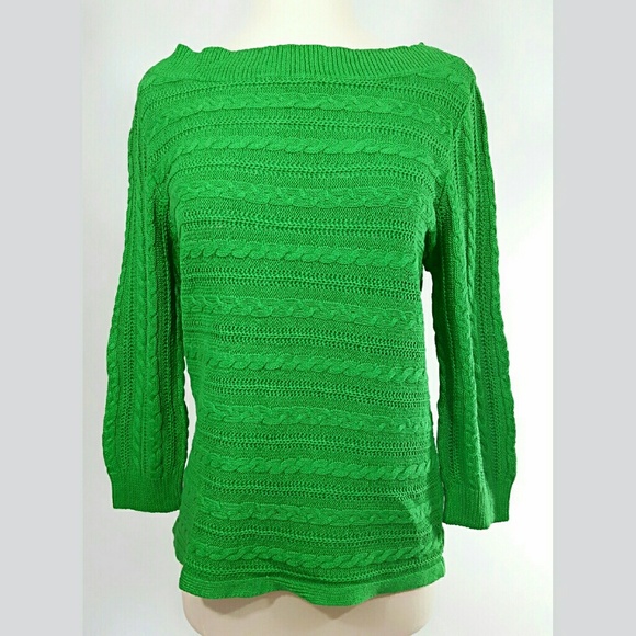 Chaps Sweaters - Green crew neck sweater by Chaps