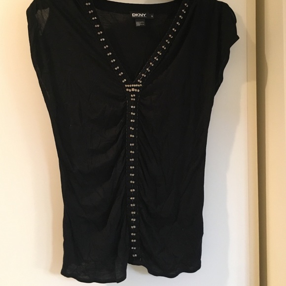 DKNY rhinestone edged t-shirt