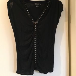 DKNY rhinestone edged t-shirt