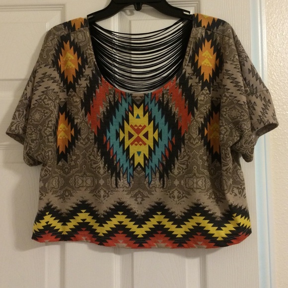 Tribal Print Crop Top