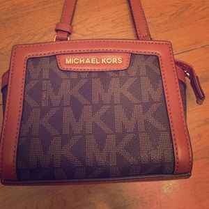 Michael Kors cross body bag- brown leather