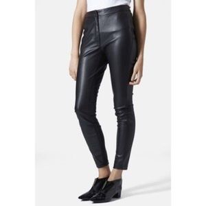 Topshop Faux Leather Skinny Jeans