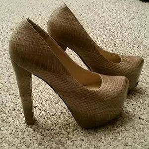Nude Snakeskin heels