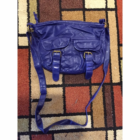 Blue cross body purse