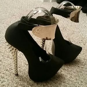 Black platform heels