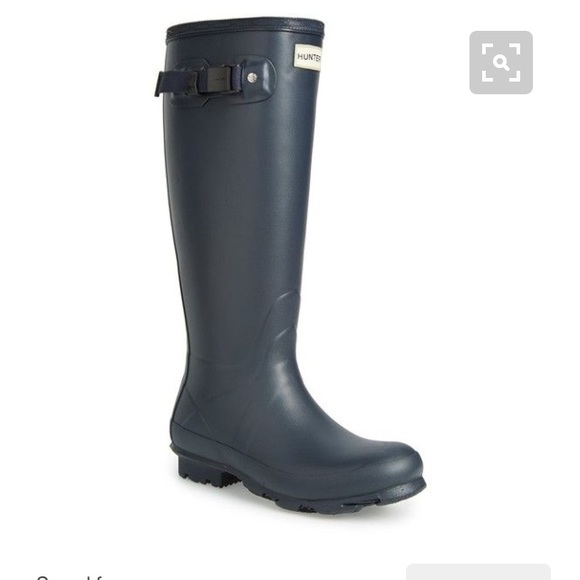 Hunter Shoes - WIDE FOR CALVES ! Hunter boots "Norris field" navy