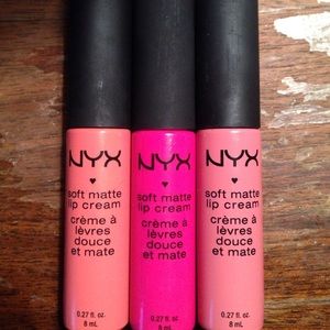 NYX matte pink lip cream set of 3 💋