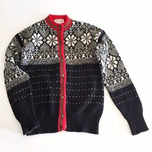 Vintage Fair Isle Wool Knit Cardigan