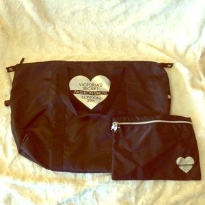Black Victoria's Secret tote and matching bag