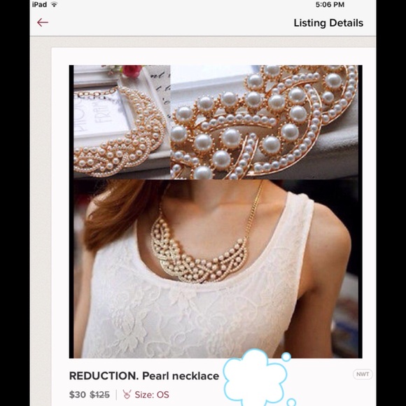 Jewelry - Beautiful pearls, rhinestones and gold necklace.