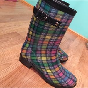 Colorful Plaid Rainboots