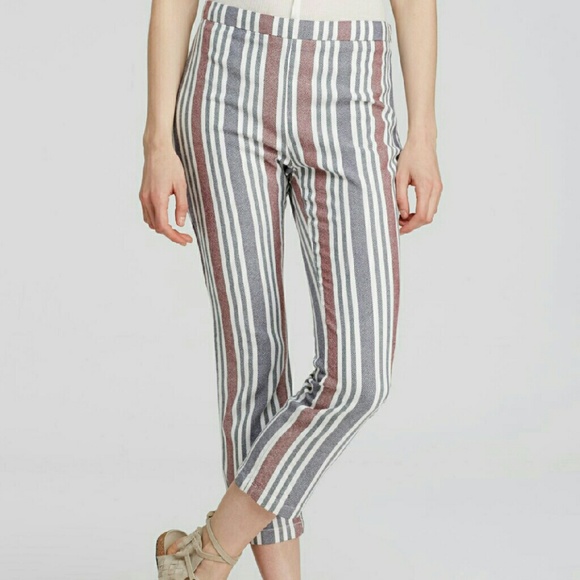 Free People Chambray Striped Crop Trouser sz 4/6