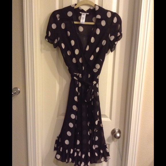 Cream polka dot vintage style dress