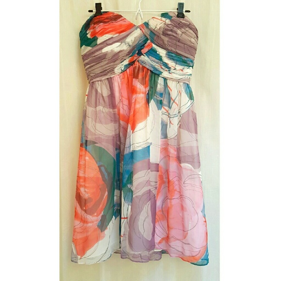 Donna Morgan strapless printed sweetheart dress