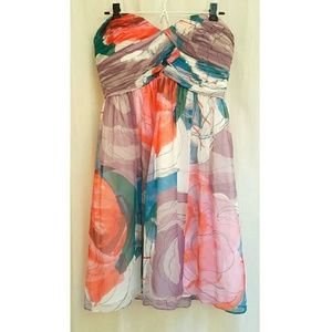 Donna Morgan strapless printed sweetheart dress