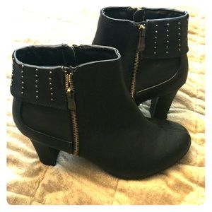 Black studded booties