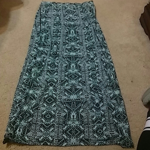 Blue and black long skirt