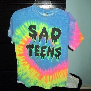Sad teens tie-dye